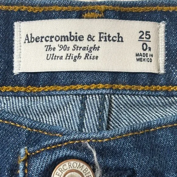 NWT Abercrombie & Fitch 90's Ultra High-Rise's - Size 25R - Picture 2 of 6